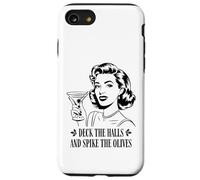 Deck The Halls and Spike The Olives Retro Christmas Graphic Coque pour iPhone SE (2020) / 7/8