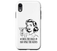 Deck The Halls and Spike The Olives Retro Christmas Graphic Coque pour iPhone XR