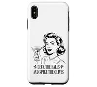 Deck The Halls and Spike The Olives Retro Christmas Graphic Coque pour iPhone XS Max