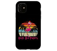 Deck The Palms Sapin de Noël Flamant Rose Coque pour iPhone 11