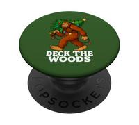 Deck The Woods Arbre de Noël Amusant Bigfoot Ferme Transport PopSockets PopGrip Adhésif