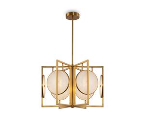 Deckenleuchte Albâtre Verre En Laiton à Manger Cuisine E14 Plafonnier 6-flammig