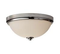 Deckenleuchte Bain IP44 Rond Ø 33.5 CM Verre Métal Chrome Blanc Lampe Couverture