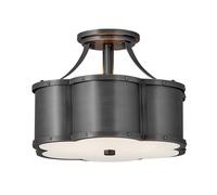 Deckenleuchte Deckenlampe Elstead Lighting 2 Lumières Messing Noir Verre 36,2 cm