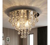Deckenleuchte Globo Cristal 3-ampoules Chrome LED Salon Cristall 38 cm