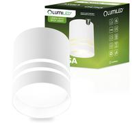 LUMILED Plafonnier halogène ARISA GU10 spot tube rond blanc 80 mm