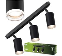 Deckenleuchte LED-Spot 3x GU10 IP44 ADERO Schwarz Lumiled