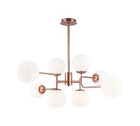 Deckenleuchte Plafonnier à Manger 96cm Large En Laiton Blanc 8x E14 Verre Métal