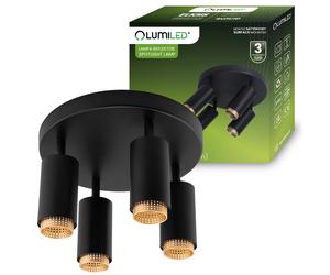 Deckenleuchte Reflektor 4x GU10 Deckenpanel ELIGIS Schwarz LUMILED