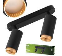 Deckenleuchte Reflektor LED 2x GU10 Tuba Spot ELIGIS schwarz LUMILED
