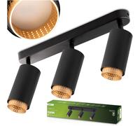 Deckenleuchte Reflektor LED 3x GU10 Tuba Spot ELIGIS Schwarz LUMILED