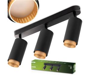 Deckenleuchte Reflektor LED 3x GU10 Tuba Spot ELIGIS Schwarz LUMILED