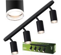 Deckenleuchte Reflektor LED-Spot 4x GU10 IP44 ADERO schwarz Lumiled