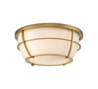 Deckenleuchte Salle de Bain IP44 D: 32,7 CM En Laiton Crème 2x E27 Lampe Plafond