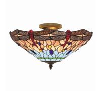Deckenleuchte Salon Tiffany Style Vitrail Abat-Jour Wohnlich E14 Plafonnier