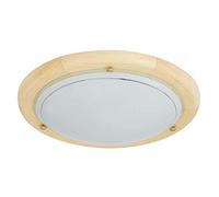 Deckenleuchte Ufo aus Metall/Holz Glas natur/opal Glas Ø30cm