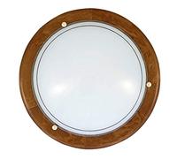 Deckenleuchte Ufo aus Metall/Holz Glas oak/opal Glas Ø30cm