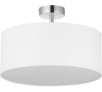 Deckenleuchte Yasa Blanc Chrome Tissu 4xE27 Ø40cm Blendarm Salon Lampe Couloir