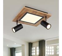 Deckenpanel Plafonnier Luminaire Sportif Lampe Bois LED Spot Pivotant 2x GU10