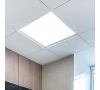 Deckenpanel Plafonnier Panneau Intégré Carré Aluminium Blanc Opale LED