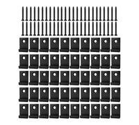 Decking Fastener Clips, Composite Board Clips Set, Heavy Duty Screws Kit, Outdoor Patio Balcony Installation Hardware, Backyard Porch Roofing Landscape Wood Decking Support Hidden 2.8x2.5cm
