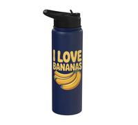 Déclaration amusante « J'adore les bananes tropicales » Stainless Steel Insulated Water Bottle