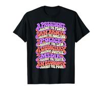 Déclaration Anti-établissement de Protestation Politique rétro ondulée T-Shirt Graphique avec Valeur