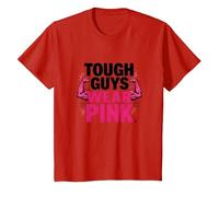 Déclaration de Confiance en Force pour garçons Tough Guys Wear Pink T-Shirt, Enfant, Rouge, 3 Ans