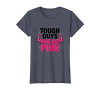 Déclaration de Confiance en Force pour garçons Tough Guys Wear Pink T-Shirt, Femme, Bleu Chiné, 3XL