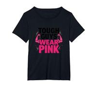 Déclaration de Confiance en Force pour garçons Tough Guys Wear Pink T-Shirt, Femme Grandes Tailles, Noir, 3X