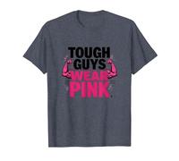 Déclaration de Confiance en Force pour garçons Tough Guys Wear Pink T-Shirt, Homme, Bleu Chiné, 3XL