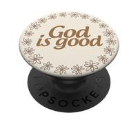 Déclaration de Foi Florale chrétienne Dieu est Bon PopSockets PopGrip Adhésif