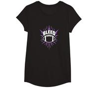 Déclaration de Passion pour Les Fans de Football de Bleed Purple T-Shirt, Fille, Noir, S