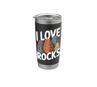 Déclaration de passionné de géologie I Love Rocks Gobelet isotherme en acier inoxydable double paroi