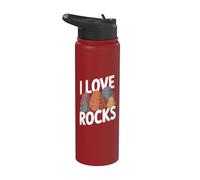 Déclaration de passionné de géologie I Love Rocks Stainless Steel Insulated Water Bottle