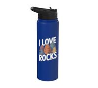 Déclaration de passionné de géologie I Love Rocks Stainless Steel Insulated Water Bottle