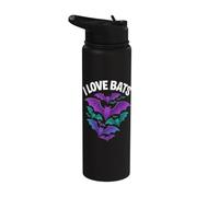 Déclaration de passionné de I Love Bats Stainless Steel Insulated Water Bottle