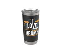 Déclaration de percussion « I Love Drums » Gobelet isotherme en acier inoxydable double paroi