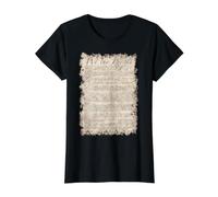 Déclaration des Droits Constitution américaine sur Papier parchemin sépia T-Shirt Graphique avec Valeur, Femme, Noir, M