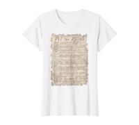 Déclaration des Droits Constitution américaine sur Papier parchemin sépia T-Shirt Graphique avec Valeur, Femme, Blanc, M