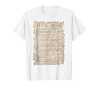 Déclaration des Droits Constitution américaine sur Papier parchemin sépia T-Shirt Graphique avec Valeur, Homme, Blanc, L