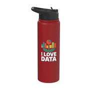 Déclaration des passionnés de données I Love Data Stainless Steel Insulated Water Bottle