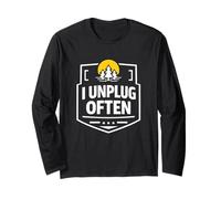 Déclaration d'état d'esprit du minimalisme numérique : I Unplug Often Manche Longue