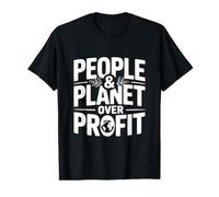 Déclaration écologique People and Planet Over Profit T-Shirt Graphique avec Valeur