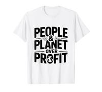 Déclaration écologique People and Planet Over Profit T-Shirt Graphique avec Valeur