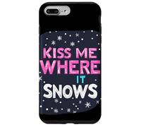 Déclaration « Embrasse-Moi où il Neige » pour Une Saison hivernale Amusante Coque pour iPhone 7 Plus/8 Plus