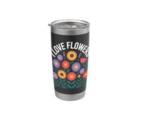 Déclaration florale « J'aime les fleurs épanouies » Gobelet isotherme en acier inoxydable double paroi
