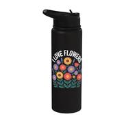 Déclaration florale « J'aime les fleurs épanouies » Stainless Steel Insulated Water Bottle