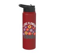 Déclaration florale « J'aime les fleurs épanouies » Stainless Steel Insulated Water Bottle