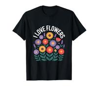 Déclaration Florale « J'aime Les Fleurs épanouies » T-Shirt Graphique avec Valeur